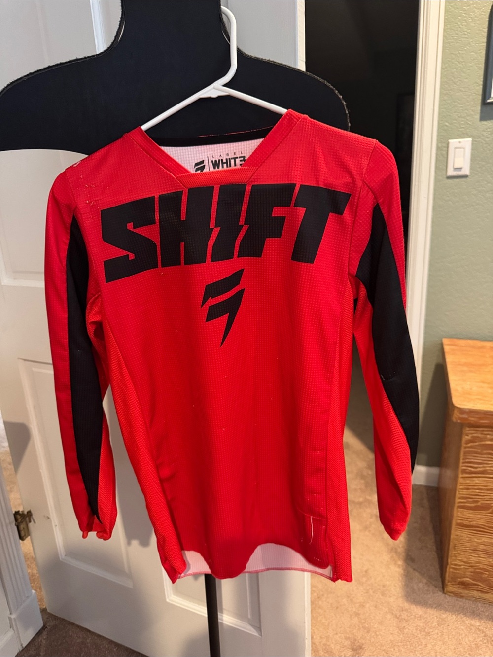 WHIT3 Red and Black Motocross Jersey